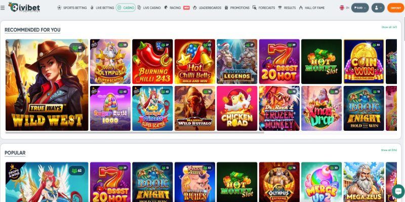 Ivibet Casino-н дэлгэцийн агшин