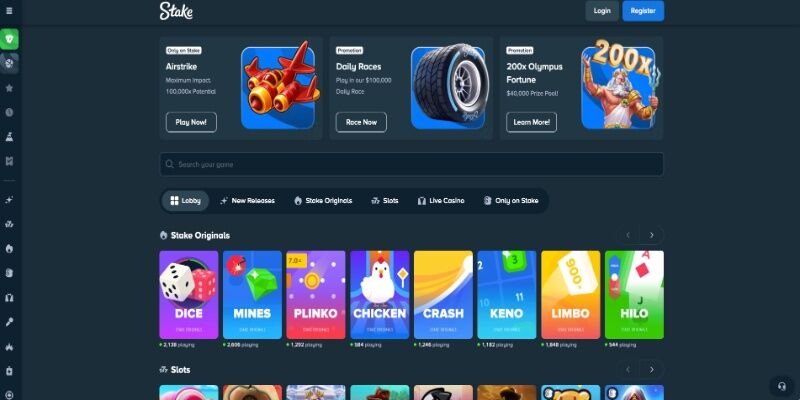 Stake Casino-н дэлгэцийн агшин