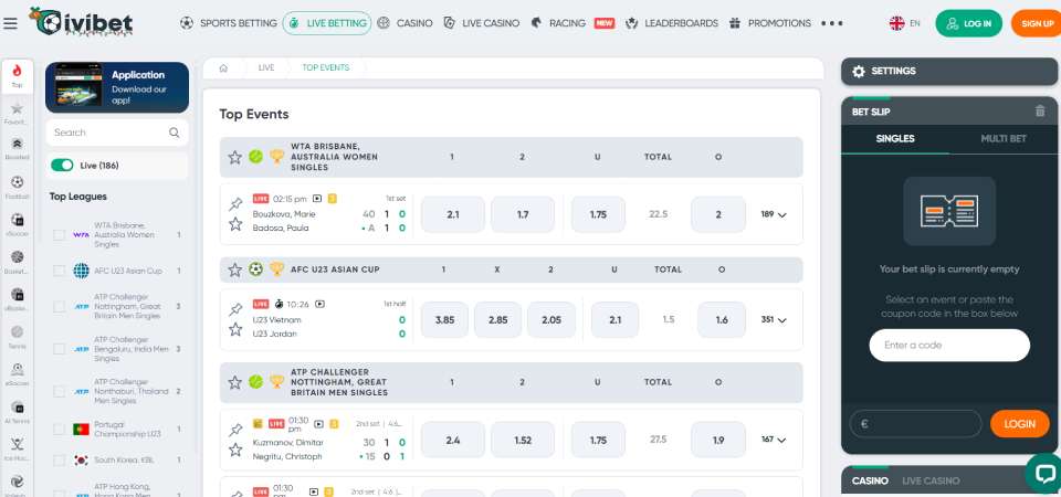 IviBet шууд хуудасны дэлгэцийн агшин