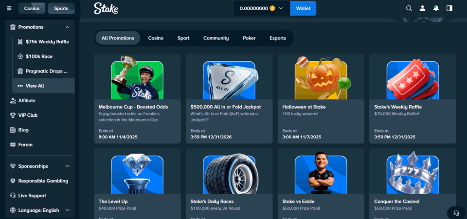 Stake дээр урамшуулал, урамшуулал бүхий хуудасны зураг