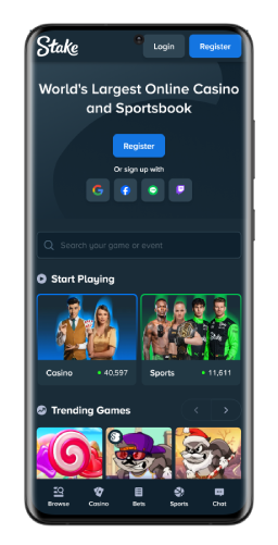Stake-ийн Android аппликейшний дэлгэцийн агшны зураг