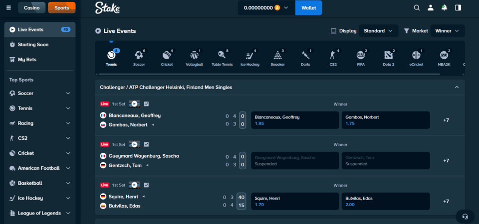 Stake шууд бооцооны зураг