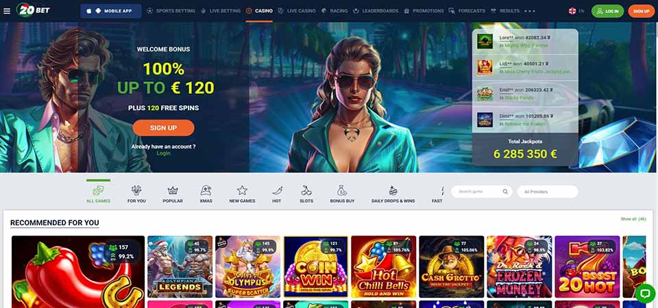 20bet-ийн үндсэн хуудасны дэлгэцийн агшин